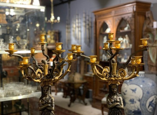 Pair antique Empire candelabras