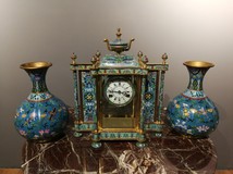 Chinese watches with paired vases