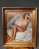 Antique painting "Girl"