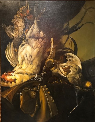 Антикварная картина «Натюрморт с битой птицей»
