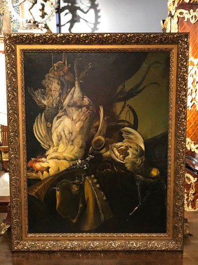 Антикварная картина «Натюрморт с битой птицей»