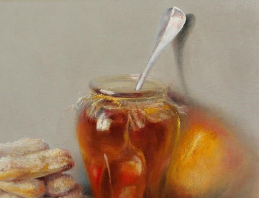 Антикварная картина «Натюрморт с мёдом»