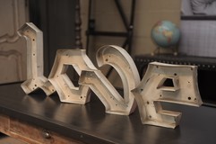 Antique metal “love” letters