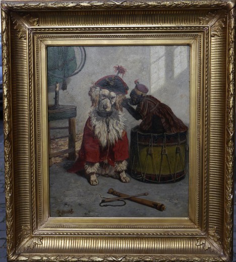 антикварная картина маслом, 19 век