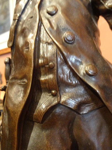 антикварная бронзовая скульптура ищейка 19 века