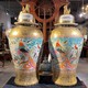Антикварные парные вазы «Цветы и птицы»