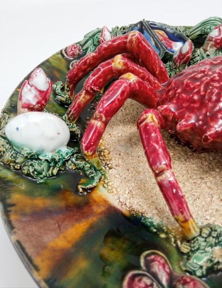Antique dish with crab