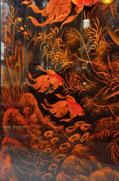 Винтажное настенное панно
"Золотые рыбки"