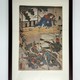 Винтажная литография Утагава Куниёси «Битва в храме»