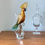 Винтажная скульптура «Попугай» из муранского стекла