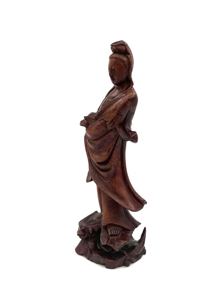 Антикварная скульптура божества Гуаньинь