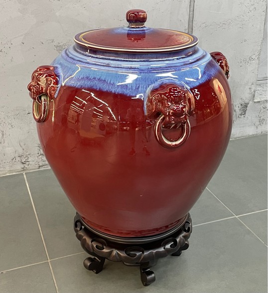Антикварная ваза-кашпо,
обливная керамика