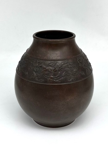 Антикварная ваза с фениксом,
Япония