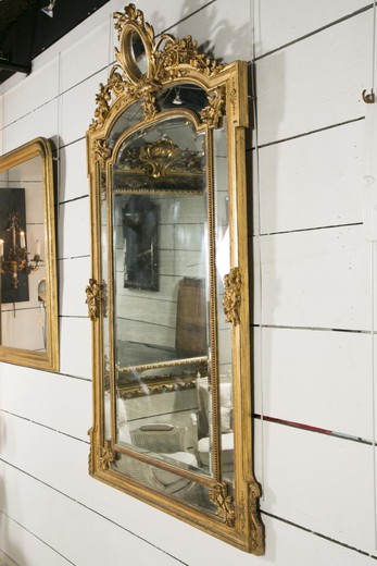 большое антикварное зеркало в стиле людовик 16