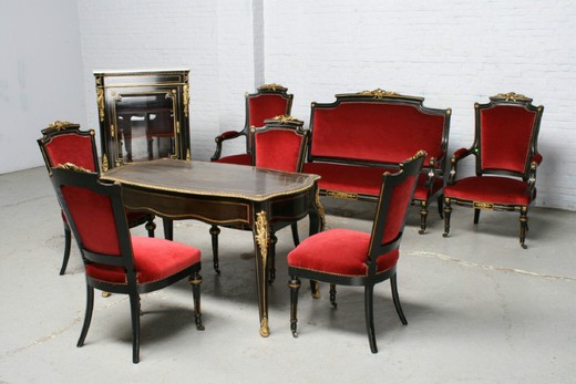 антикварная мебель - кабинет наполеон 3 из красного дерева, 19 век