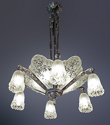 Antique tulip - shape chandelier