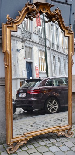 старинное большое зеркало в стиле Людовика 15 в раме из золоченого дерева купить в Москве