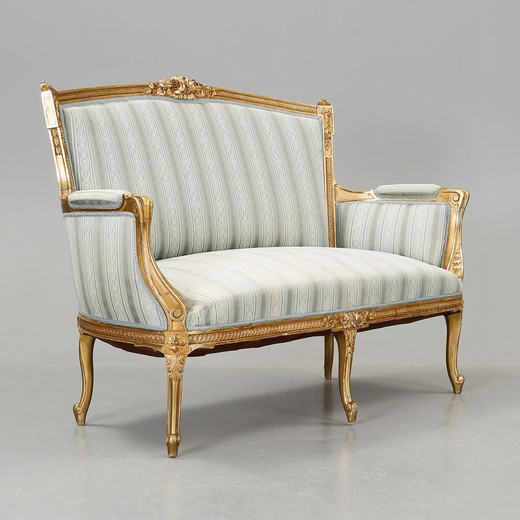 антикварный диван в стиле людовика XV, старинный диван из золоченого дерева, антикварный диван в стиле людовика XV, старинный диван из золоченого дерева, антикварный диван в стиле людовика XV, старинная мебель, антиквариат, предметы старины