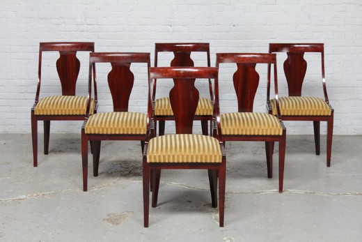 набор старинных стульев в стиле ампир из красного дерева купить в Москве