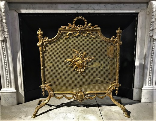 Antique fireplace screen
