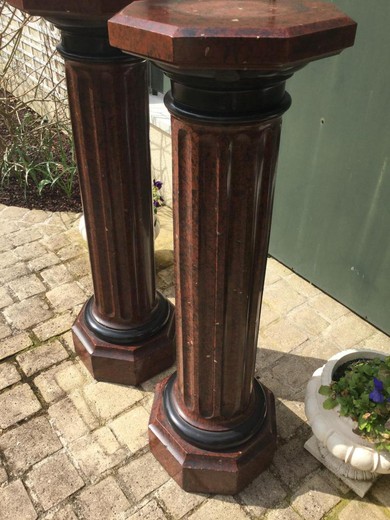 Antique paired pedestals