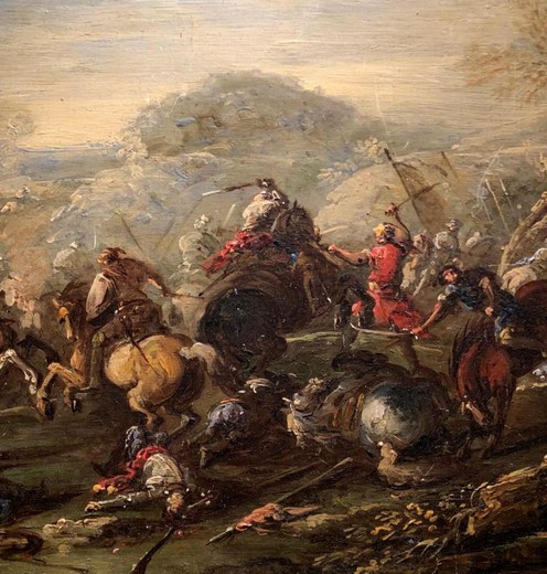 Antique painting "Battle"