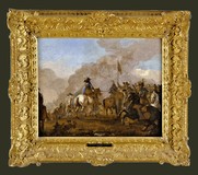 Antique painting the scene of battle