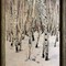 Antique painting "snow birches"