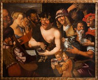 Antique painting "Bacchus Festival"