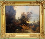 Antique painting "Pastoral"