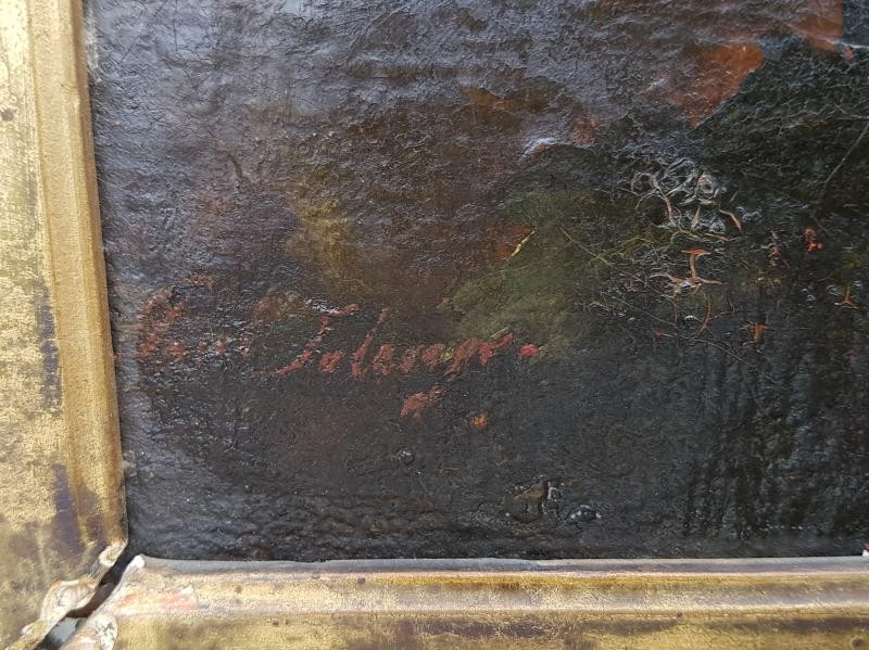 Antique painting "Pastoral scene"