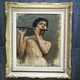 Antique painting "Portrait of a flutist"