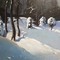 Антикварная картина «Зимний пейзаж»