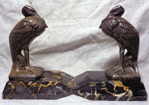 Antique bookends "Storks"