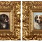 Антикварные парные картины "Две собаки"