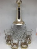 Antique decanter with wineglasses