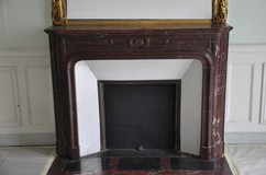 Antique Louis XIV rouge griotte fireplace