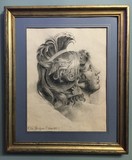 Antique drawing "Achilles profile"