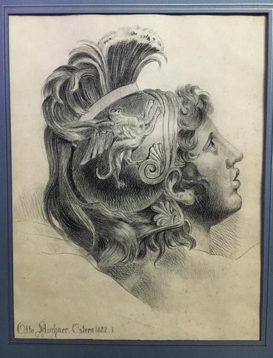 Antique drawing "Achilles profile"
