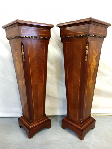 Antique pair Napoleon III pedestal