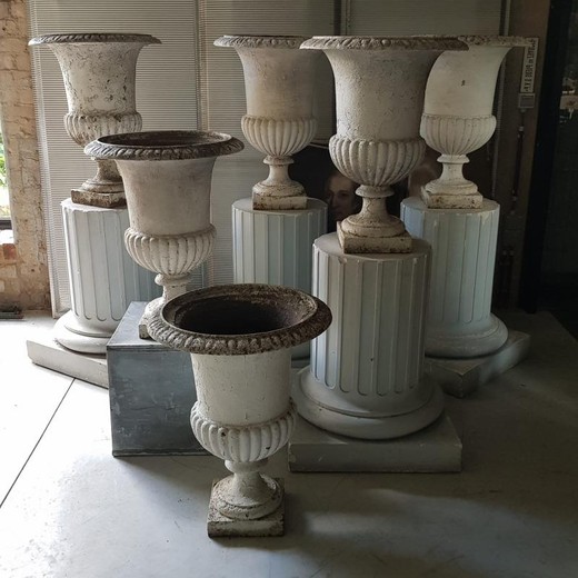 Vintage cast iron flowerpots