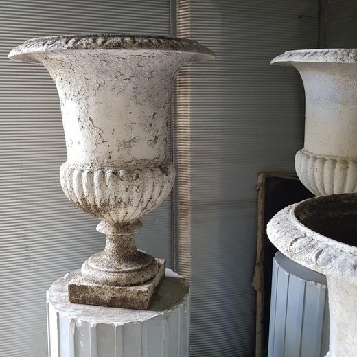 Vintage cast iron flowerpots