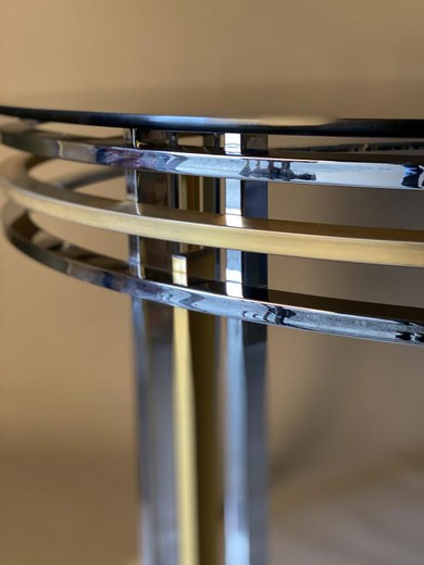 Винтажный хромированный круглый стол