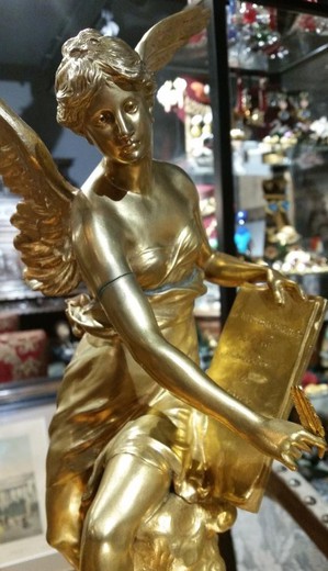 старинная бронзовая скульптура богиня вдохновения франция XIX век