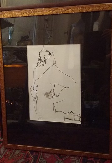 антикварная картина на холсте маслом девушка в пальто, рустам хамдамов