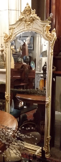 old floor mirror wood and gilding