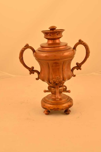 антикварный самовар ваза вогнутая из меди, 1850 год