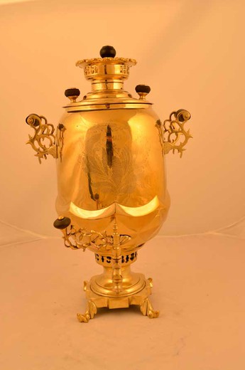 антикварный самовар ваза желудь из латуни, 1870 год