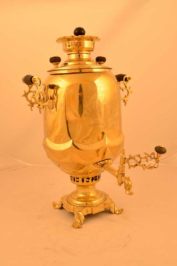 старинный самовар ваза желудь из латуни, 1870 год