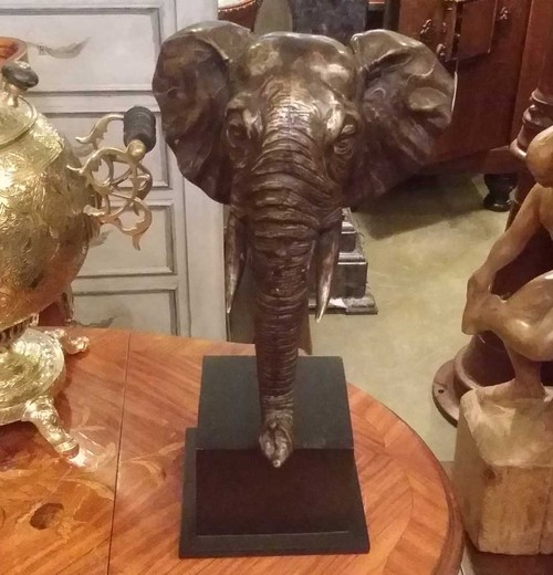 антикварная статуэтка слон из бронзы
